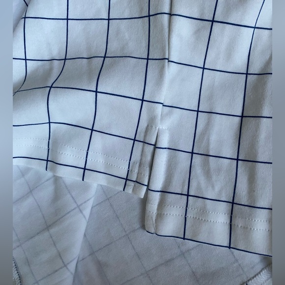 IZOD Men's White and Navy Grid Polo Shirt - Picture 3 of 7